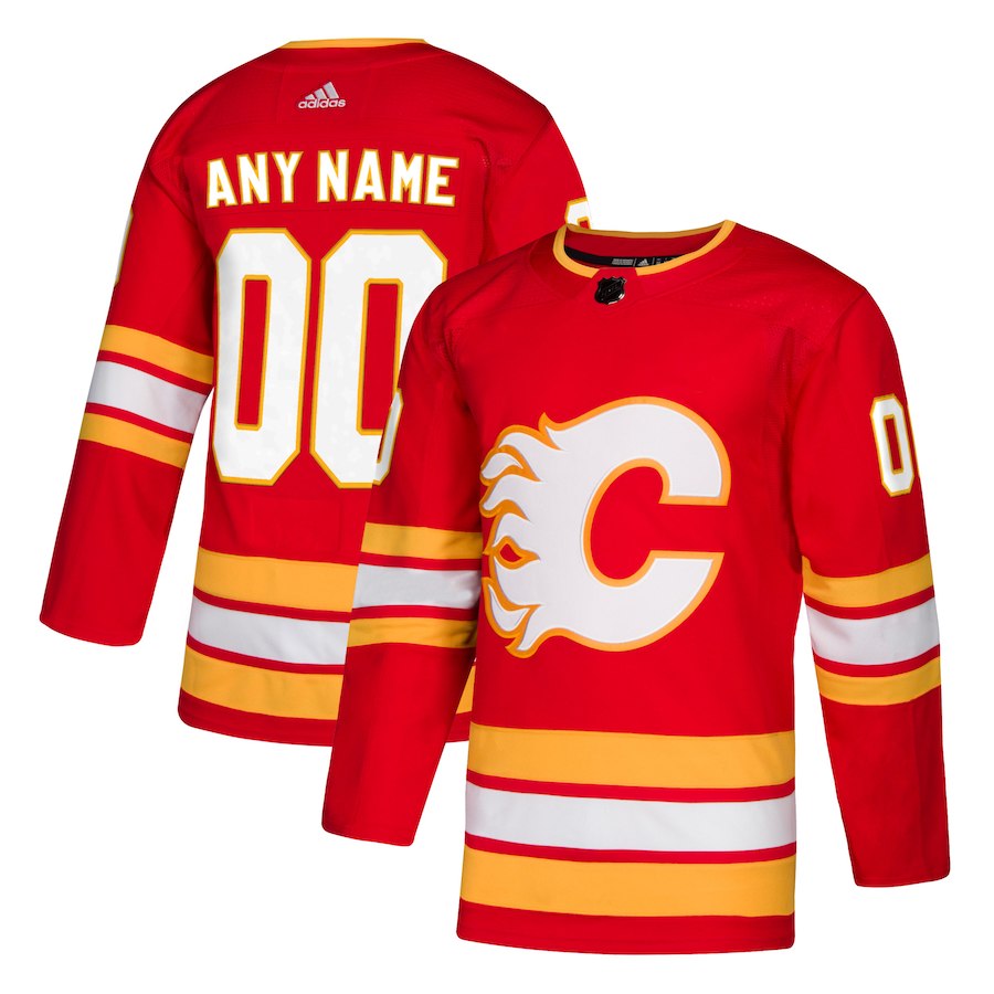Men NHL adidas Calgary Flames Red Alternate Authentic Custom Jersey